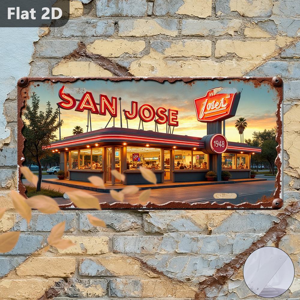 D Flat D Plane One D Plane Vintage Metal Amalfi Coast Italian Sign inch X inch Scenery Decoration Suitable f 15x30cm(5.9x7.8inch)