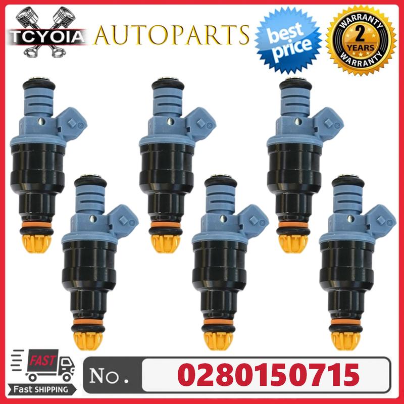 6pcs Fuel Injectors 0280150715 13641734776 for 1987-1993 BMW 325I 325IS 325IX 1.8L 2.5L 5.6L