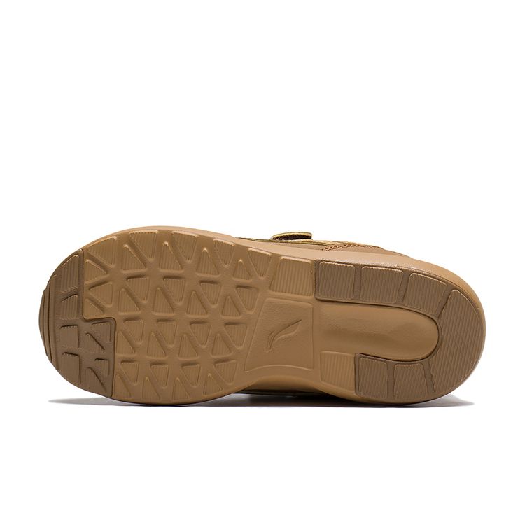 Li Ning Kids Sports Lifestyle Series Synthetic Leather Little A Gan Non-Slip Casual Shoes Kids Casual Shoes Brown YKAP148-57