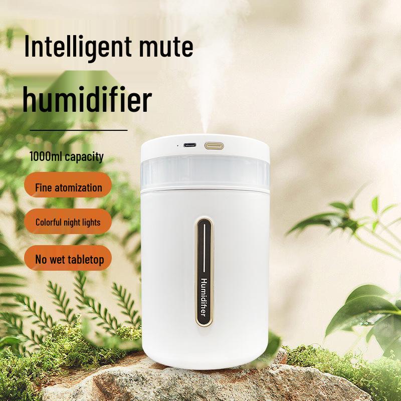 1L Large Silent Aromatherapy Humidifier with Ambient Light for Home or Office