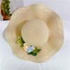 Straw hat female summer small fresh flower seaside beach hat twist edge sun hat sun protection sun hat