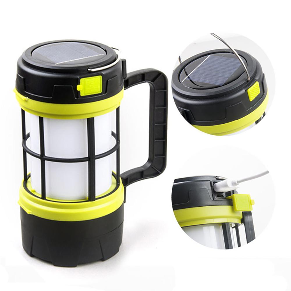USB Solar LED Lantern Rechargeable Light Camping Emergency Outdoor Hiking Lamps