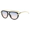 New Fashionable Rope Knot Double-Bridge Metal Sunglasses Women's INS Style Outdoor Street Style UV-Protective Sunglasses
