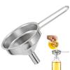 Stainless Steel Funnel for Cooking Oil Hangable Oil Filling Funnel Liquid Seasoning Dispensing Tool with Handle Kitchen Gadgets