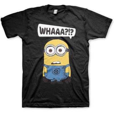 MINIONS Officially Licensed Whaaa_!_ Mens T-Shirt Big & Tall Mens T-Shirt (Black), 4XL