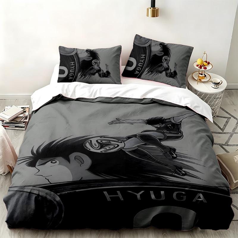 CAPTAIN TSUBASA 3pc Set Perfect for Bedroom Use Comfortable Bedding Set Includes a Duvet Cover and Two Pillowcases Ideal Birthday or Christmas Gift