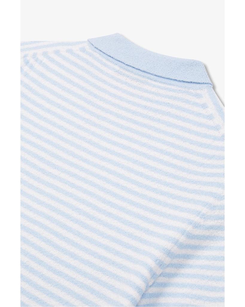 MAN ON THE BOON [M.Ottaviani] Striped Terry Polo Knit_Light Blue 4714113109