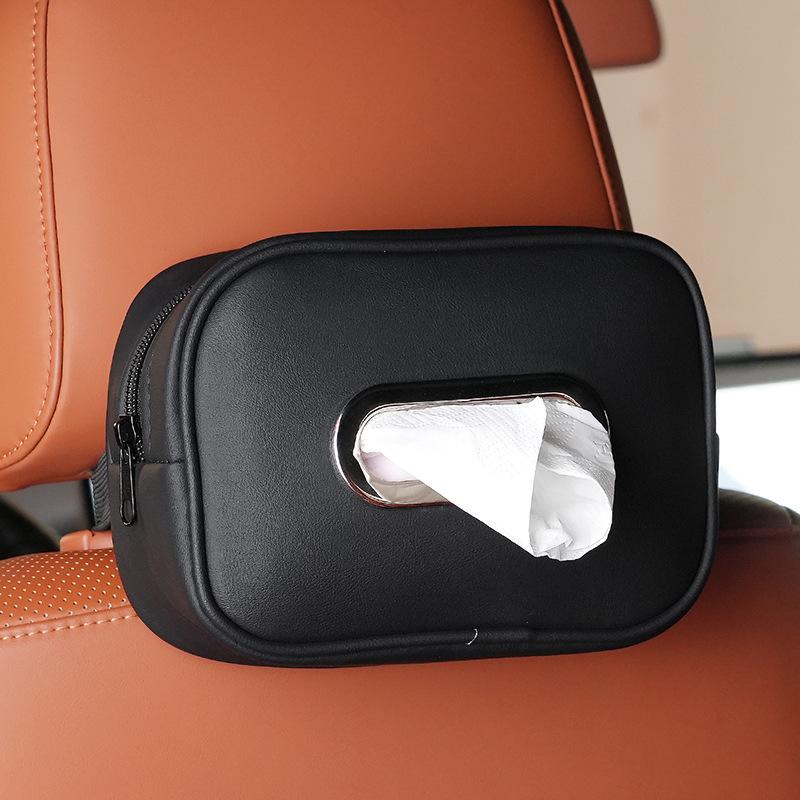 1Pc Car Leather Tissue Box Sunshade Backrest Sunroof Hanging Creative Leather Car Interior Accessories