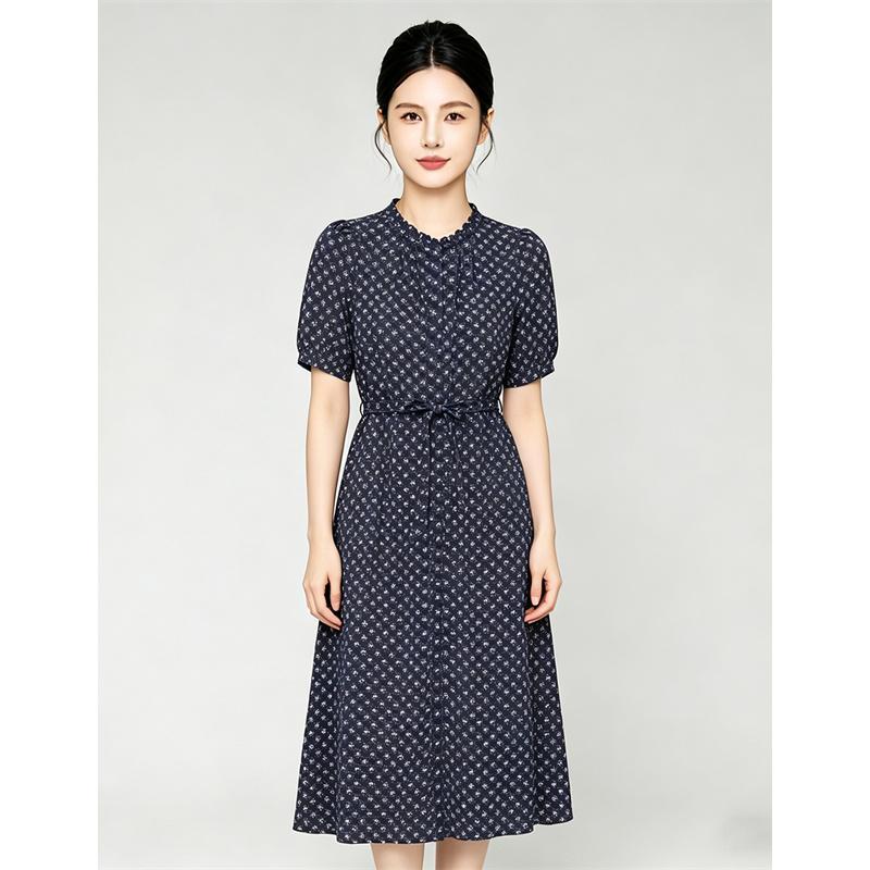 Casual Waist Cinched Long Dress