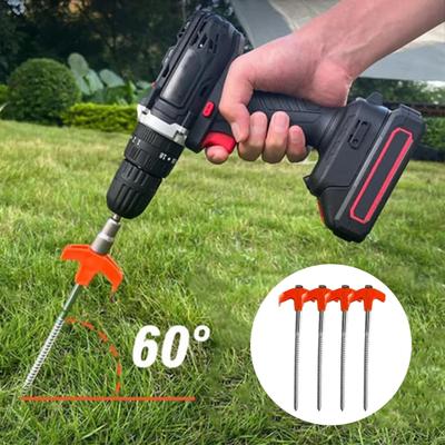 4Pcs Ground Tent Stakes Rustproof Corrosion Resistant Easy To Use Widely Used Canopy Nails Stakes Tent Pegs