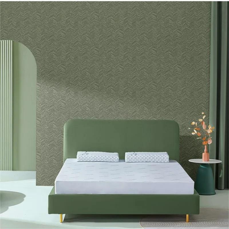 Plain linen wallpaper with herringbone pattern bedroom living room background wallpaper  wall papers home decor