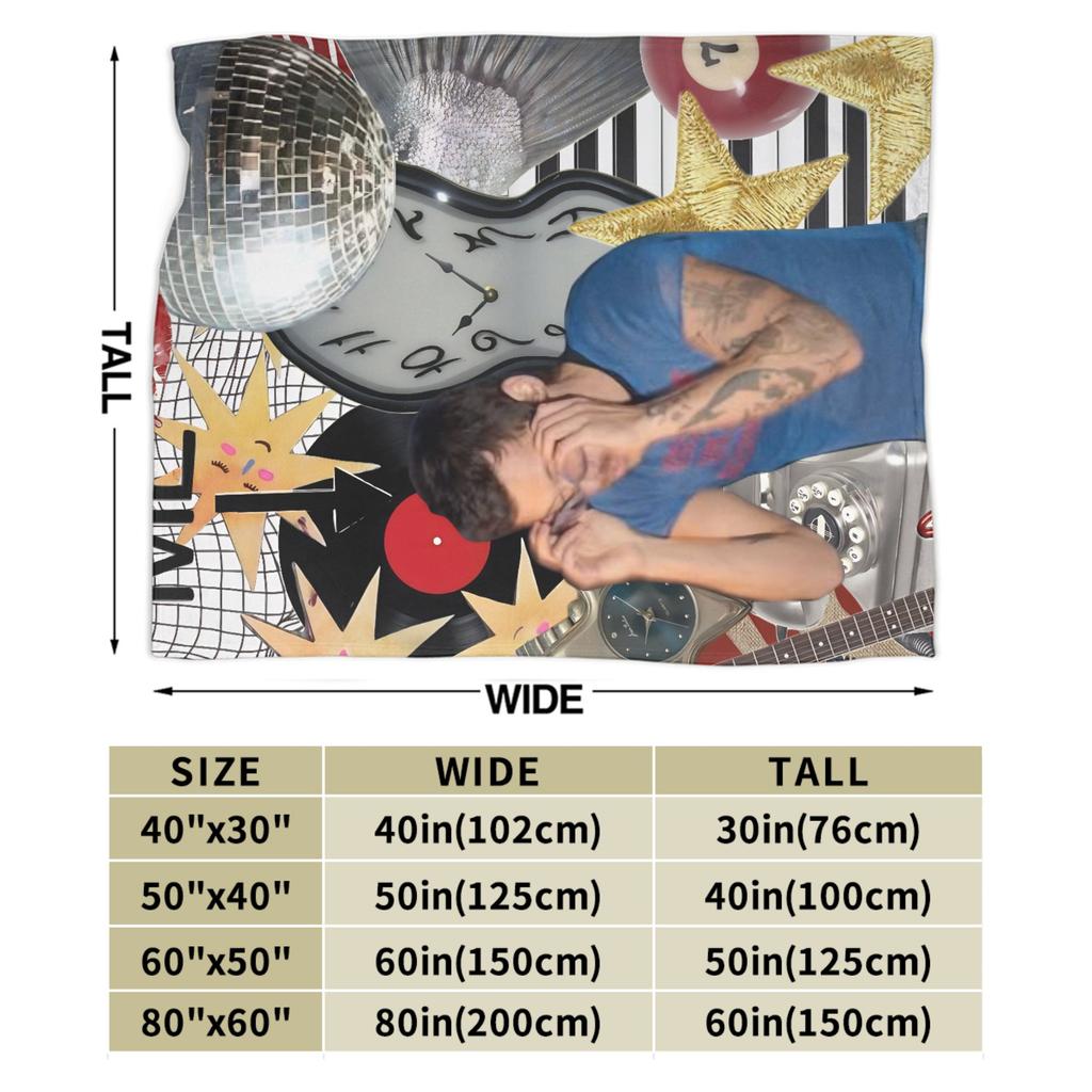 Harryed Stylesed Kiss All the Time Disco Throw Blanket for Couch Fuzzy Soft Plush Blanket Multi-size Bedspreads for All Seasons