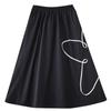 Black Cotton Plus Size High Waist Vintage Spring Autumn Casual Loose Long for Woman Skirts Womens Skirt
