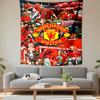 Manchester United Football Club Collage with Players Trophies and Crest Wall Tapestry Red Fan Decor for Man Cave Bedroom Gift