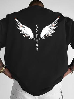 Edgy Raven Wings Rune Streetwear Graphic Tshirt