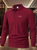Men's Long-Sleeve Polo Shirt with Printted Pattern - Men's Golf Top, Suitable for Sports And Everyday Wear, Durable Fabric, Comfortable Material