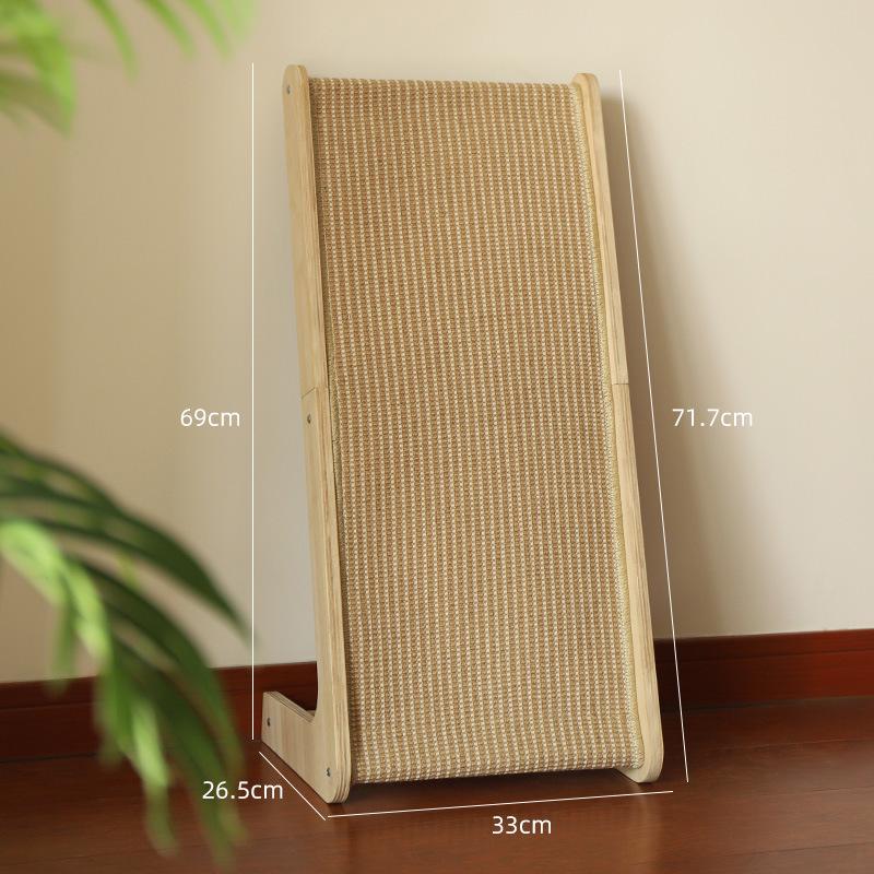 L-Shaped Solid Wood Sisal Cat Scratching Post - Durable, No Debris, Anti-Scratch Sofa Protector & Toy