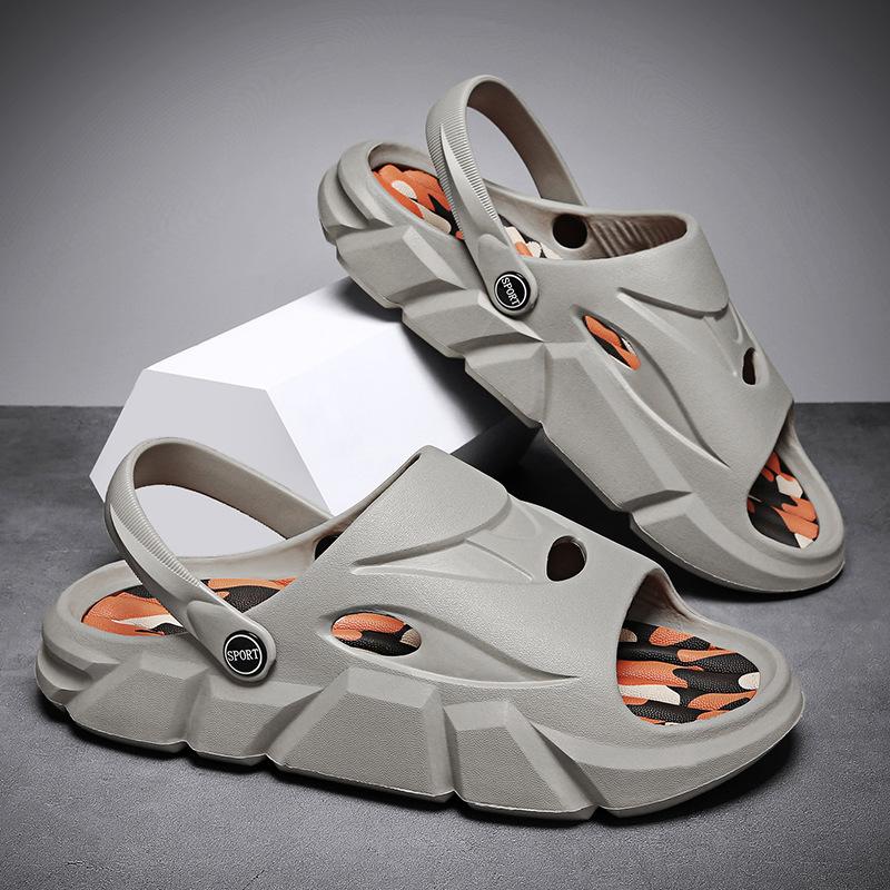 

Тапочки летняя одежда спортивная пляжная обувь пара новые домашние нескользящие одно слово перетаскивать уличные повседневные мужские сандалии 45 серый