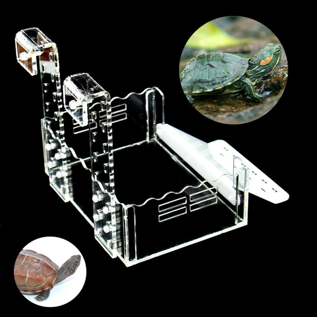 Acrylic Multi-functional Turtle Basking Terrace Island Platform Aquarium