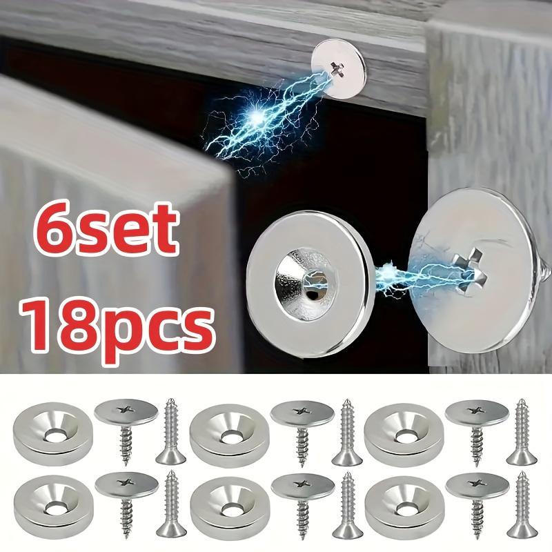 Cabinet Door Magnetic Closure Metal Magnetic Catch for Hidden Closing - Suitable for Furniture Cabinet, Kitchen Glass Doors