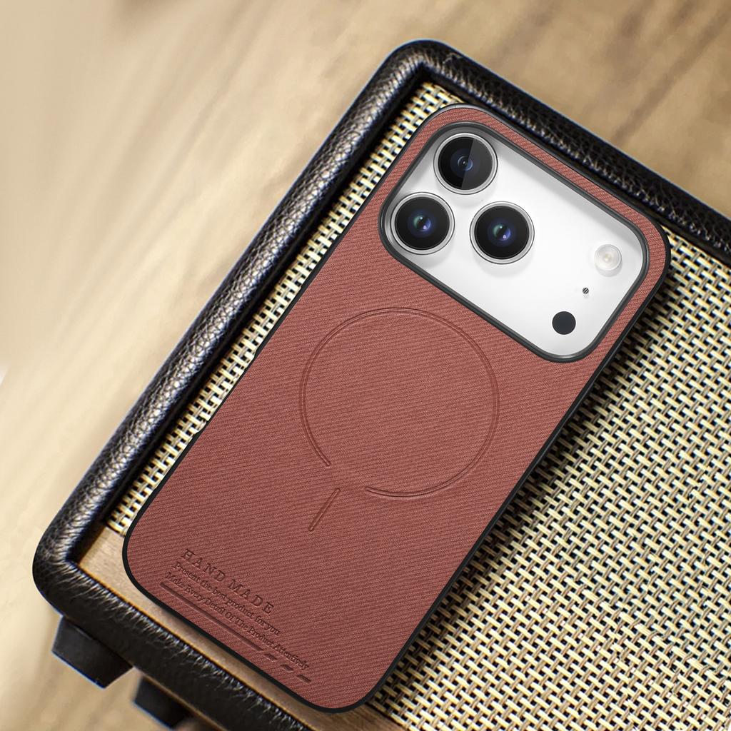 Fashion Elegant Magnetic Texture Leather Phone Case For iPhone 17 Pro Max 16 Plus 15 14 13 12 Comfortable Grip For Magsafe Cover