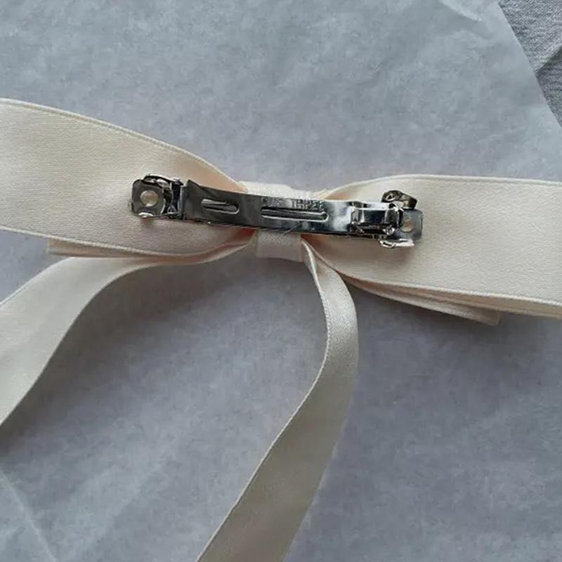 Korean Style Fabric Hair Bow Hairpin For Women Girls Ribbon Hair Clips Bowknot Spring Clip Female Hair Accessories