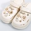 1set New Fashion Set Hole Shoe Charms Accessories Shoe Buckle Cute Pearl Bear Water Diamond Chain DIY 3D Shoes Decorations