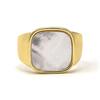 Ring - LUXENTER - Misau - White Mother of Pearl - 18 Carat Gold - Width 14.4 Mm