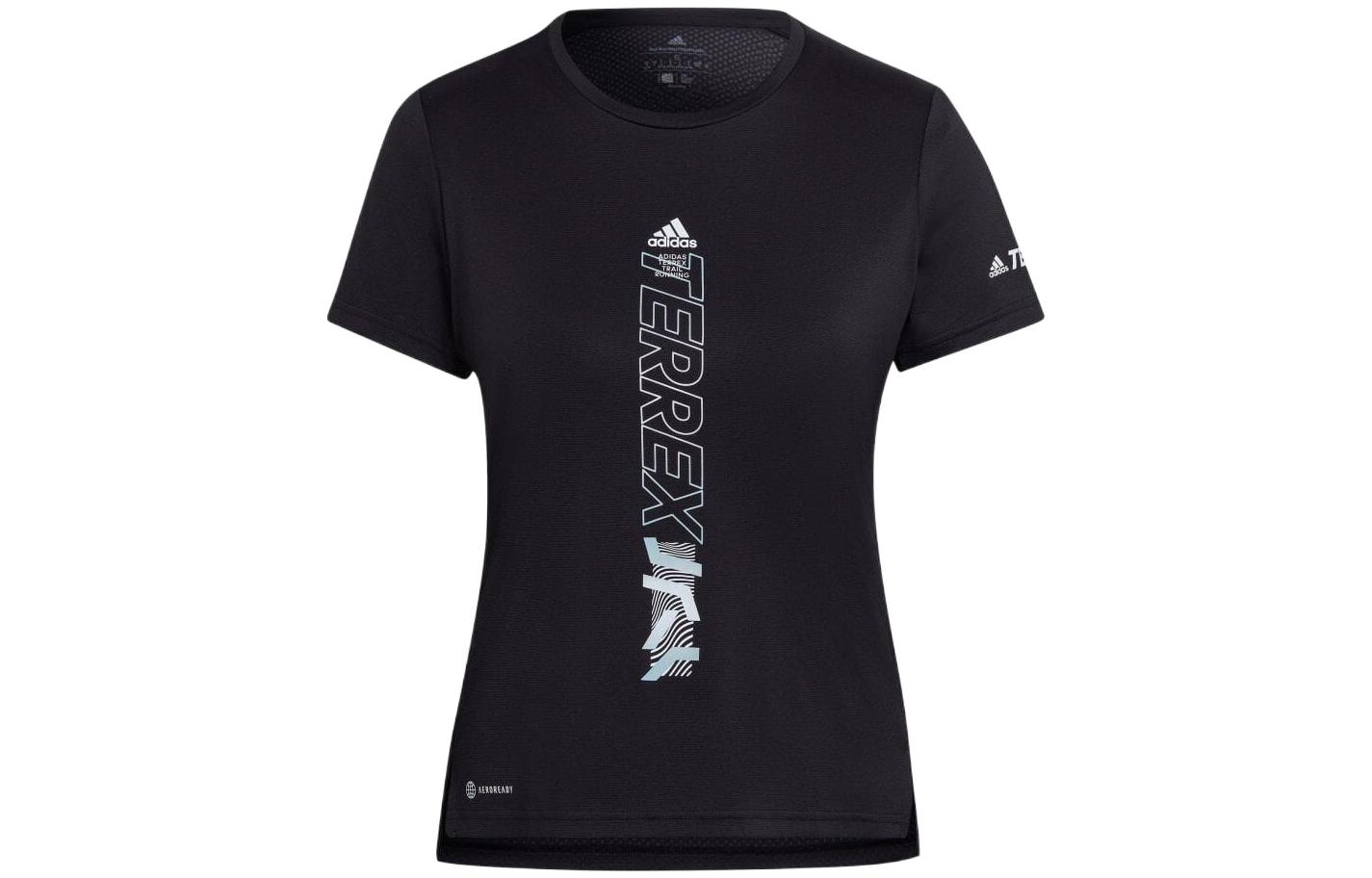 

Adidas T Shirts Women s Black Crew Neck Moderate Straight Fit HA7552 J/M