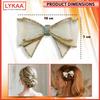 Lykaa 1 Pc Rhinestone Bow Hair Clip for Women & Girls | Elegant Net Fabric Bow Barrette | Stylish Latest Crystal Hair Barrettes Hair Accessories (G