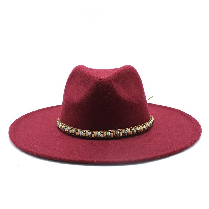 Unisex Large Brim Felt Fedora Hat For Spring Summer Autumn Winter