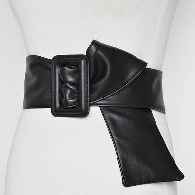 Faux Leather Wide Belts For Women Y2K Harajuku Style Decorative Belt High Street Temperament Waistband Cinturones De Mujer
