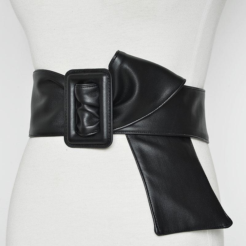 Breite Kunstleder Gürtel Für Damen Y2K Harajuku Stil Dekorative Gürtel High Street Temperament Taillenband Cinturones De Mujer