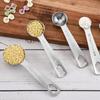 Stainless Steel Measuring Spoons Set With Metal Ring Hanger For Baking And Cooking