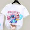 Tricou cu Număr Lilo Stitch Mânecă Scurtă Tricou de Ziua de Naștere Topuri din Bumbac Haine Drăguțe Anime pentru Copii Cadouri pentru Copii Mici Imprimeu Desen Animat Gât Rotund