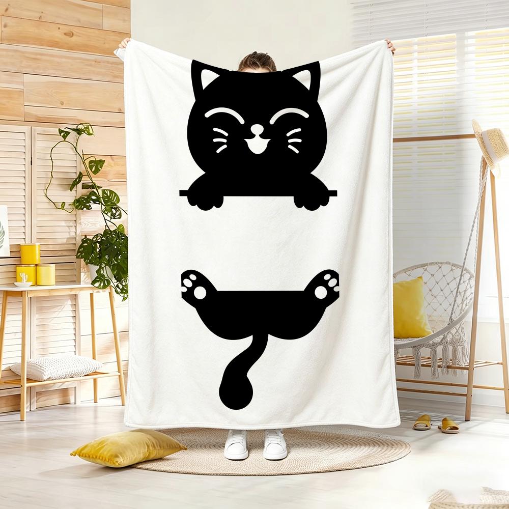 Cute stuff CATs Throw Lightweight 240g Flannel Blanket Soft Skin-friendly for Summer Cooling