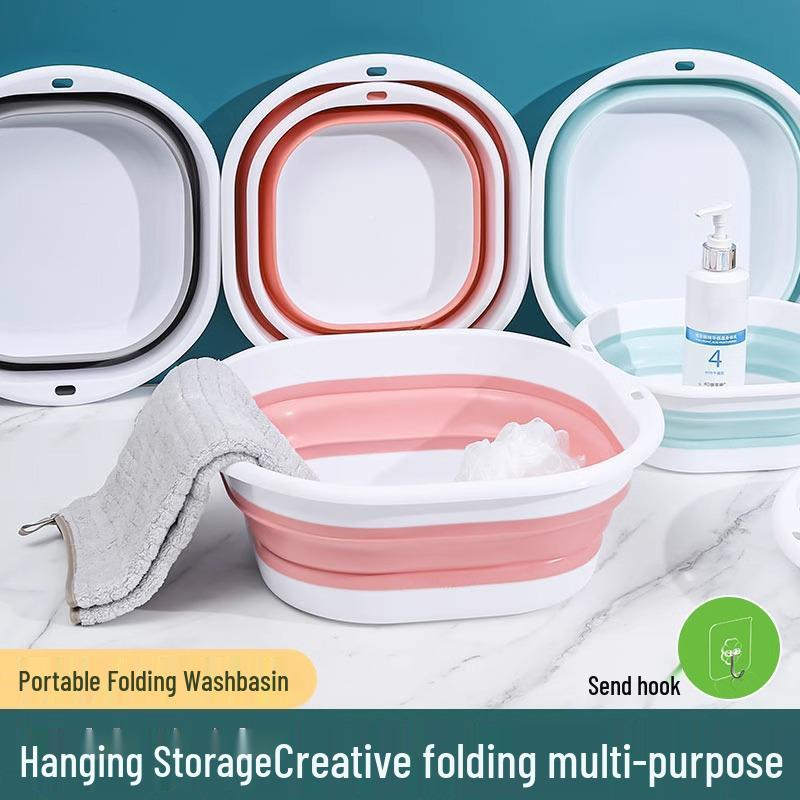 

Портативный складной умывальник для ребенка, общежития и путешествий - Компактный, без перфорации Small - Gray - with Hook