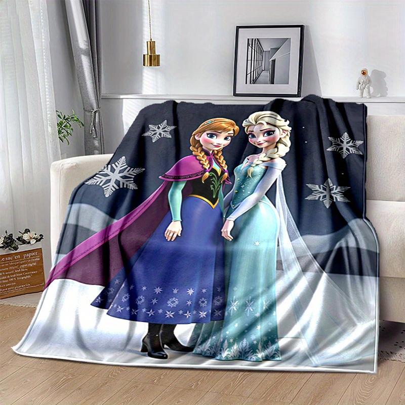 1pc, Winter Wonderland Blanket, Seasonal Decorative Throw for Home, Elsa & Anna Frozen Theme, Soft Flannel Throw Blanket, Versatile & Cozy for Bedroom