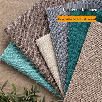 All-Polyester Solid Color Linen-Like Sofa Fabric with Soft Bag Process - Composite Flocking Fine Linen Canvas