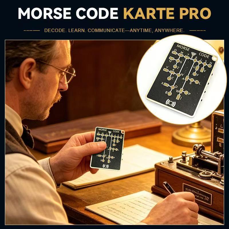 Led Morse Code Trainer Card Pocket-Sized Portable Encryption Practice Device Lightweight Morse Code Practice Trainer