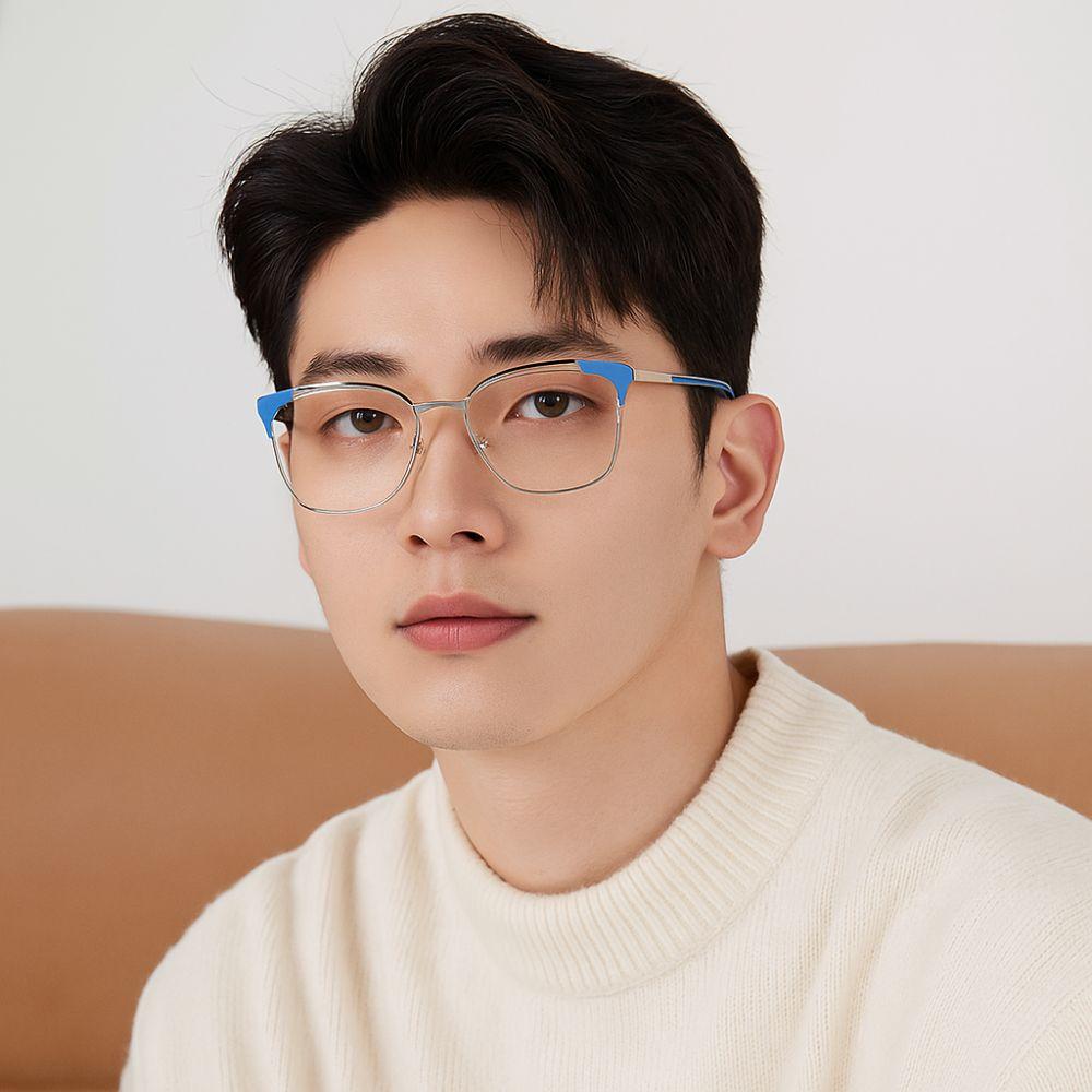 Zinc Zinc Alloy Anti Blue-lay Eyewear Lightweight Women Plain Glasses Trendy Cat Eye Glasses  Business
