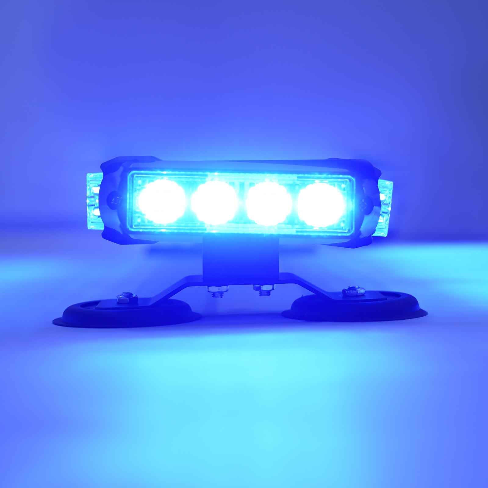 

Светодиодная стробоскопическая балка 56 Вт 16000 лм, Дневные ходовые огни 7 режимов мигания с магнитным основанием на присосках Водонепроницаемость IP65 для любой погоды синий