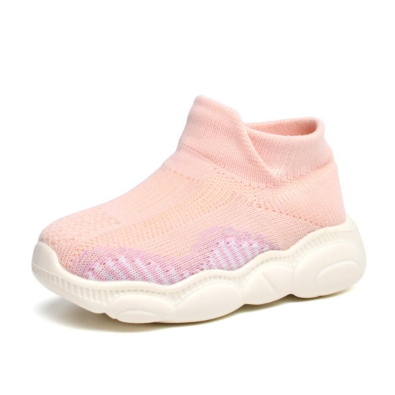 New classmate high-elastic flying woven bear sole baby shoes children's toddler shoes platform casual shoes socks shoes