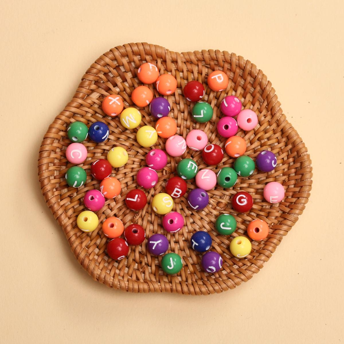 

50 шт 7,5 мм сферические бусины в форме букв акриловые бусины в форме букв для изготовления ювелирных изделий своими руками ожерелья браслеты