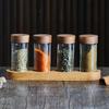 4PCS Moisture-proof Glass Seasoning Jars Transparent Salt Seasoning Organizer  Seasoning Container