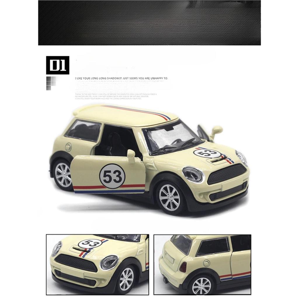 1/32 BMW Mini Cooper Oldtimer Hochsimulations-Diecast-Metalllegierungsmodellauto Rückzugsammlung Kinderspielzeug Geschenke