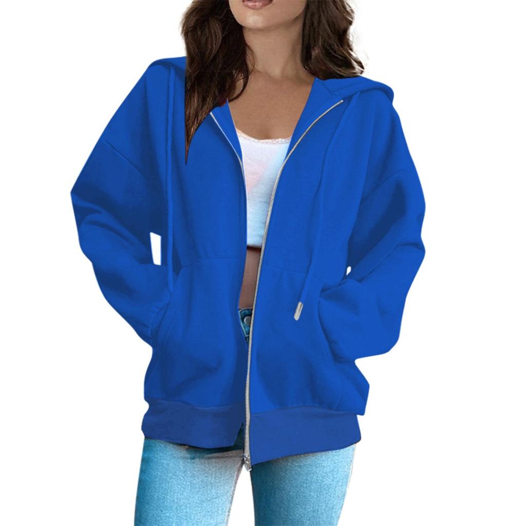 Women's Hooded Jacket, Regular Version Long Sleeved Jacket with Drawstring Cap, Casual Wear, Durable Fabric, High-quality Jacket, Office Wear