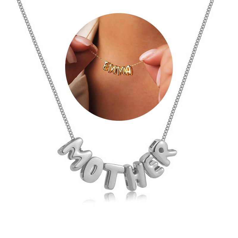 

Bubble Letter Necklaces Custom 3D Bubble Letters Balloon Necklaces for Women Girls Gold Personalized Jewelry Gift 1-2 Letters