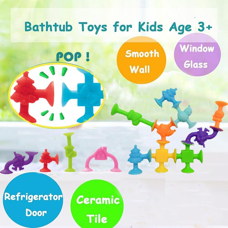 Christmas Themed Suction Cup Building Toys, Creative Construction Toys for Playroom, Educational Stacking Toy For Kids,