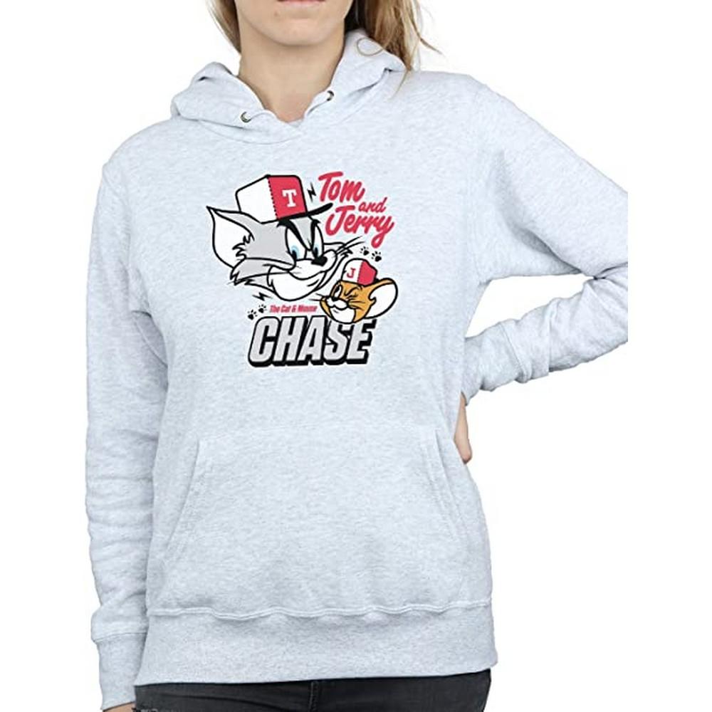 Tom and Jerry Womens/Ladies Cat & Mouse Chase Heather Hoodie